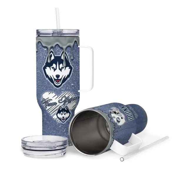 custom uconn huskies heart helmet motif blue curved tumbler high quality.webp