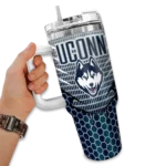 custom uconn huskies hex texture blue curved tumbler best selling.webp