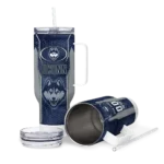 custom uconn huskies hexagon armor blue curved tumbler best selling.webp