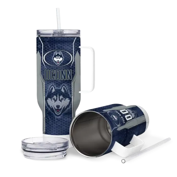 custom uconn huskies hexagon armor blue curved tumbler high quality.webp