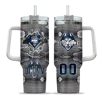 custom uconn huskies superman shield blue gray curved tumbler best selling.webp