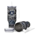 custom uconn huskies superman shield blue gray curved tumbler best selling.webp