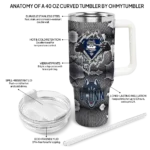 custom uconn huskies superman shield blue gray curved tumbler best selling.webp
