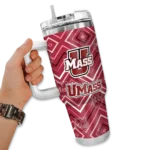 custom umass minutemen bold diamonds red curved tumbler best selling.webp