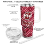 custom umass minutemen bold diamonds red curved tumbler best selling.webp