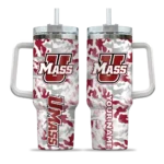 custom umass minutemen camo mashup red white curved tumbler best selling.webp