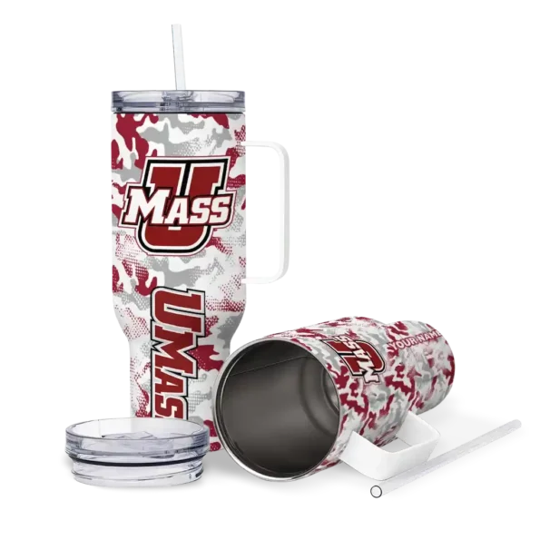 custom umass minutemen camo mashup red white curved tumbler high quality.webp