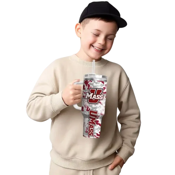 custom umass minutemen camo mashup red white curved tumbler latest model.webp