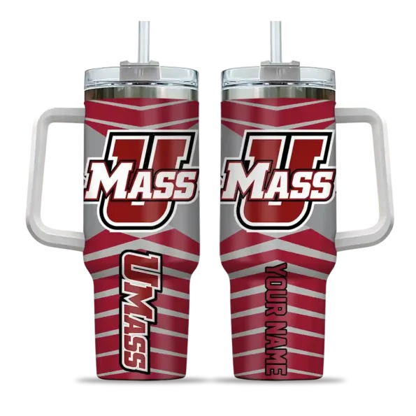 custom umass minutemen chevron layers red curved tumbler best selling.webp