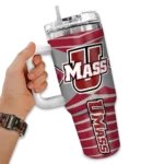 custom umass minutemen chevron layers red curved tumbler best selling.webp