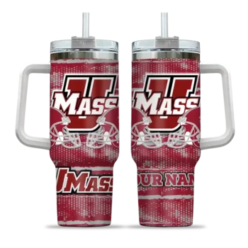 custom umass minutemen honey streaks red curved tumbler best selling.webp