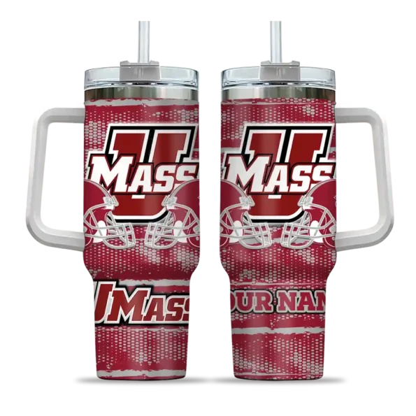 custom umass minutemen honey streaks red curved tumbler best selling.webp