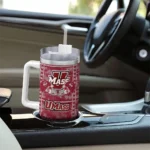 custom umass minutemen honey streaks red curved tumbler best selling.webp