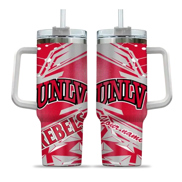 custom unlv rebels abstract paths red curved tumbler best selling.webp