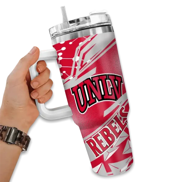 custom unlv rebels abstract paths red curved tumbler fashion forward.webp