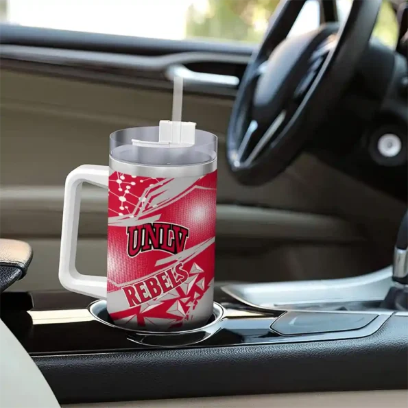 custom unlv rebels abstract paths red curved tumbler trendy.webp