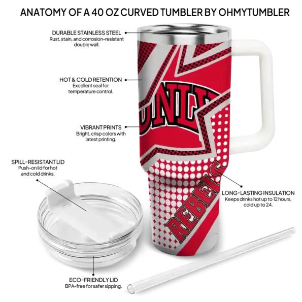custom unlv rebels arrow burst red curved tumbler new arrival.webp