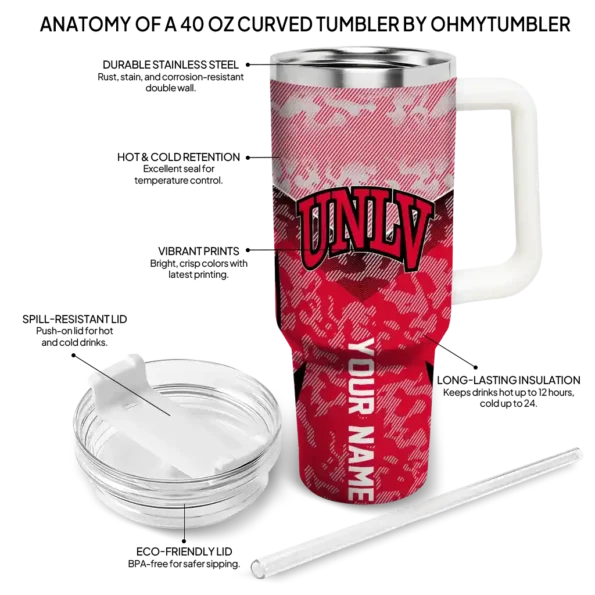custom unlv rebels chevron stripe red curved tumbler new arrival.webp