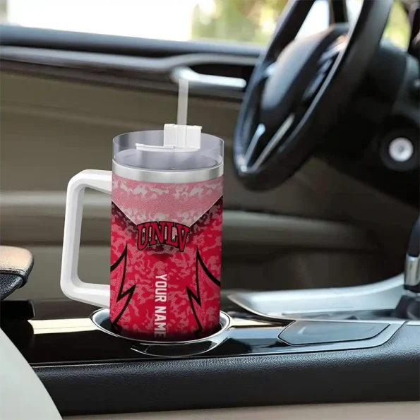 custom unlv rebels chevron stripe red curved tumbler trendy.webp