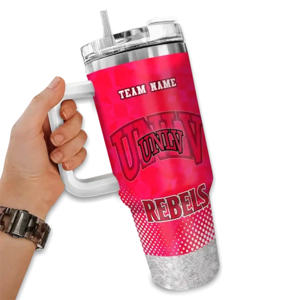 custom unlv rebels geometric prism red curved tumbler fashion forward.webp