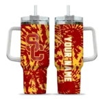 custom usc trojans burst swirl red curved tumbler best selling.webp