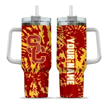 custom usc trojans burst swirl red curved tumbler best selling.webp