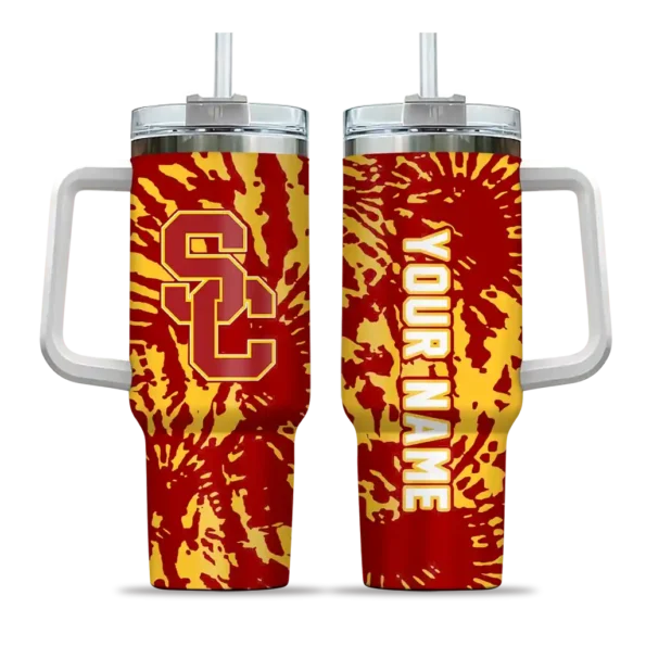custom usc trojans burst swirl red curved tumbler best selling.webp