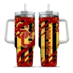 custom usc trojans claw cut red black curved tumbler best selling.webp