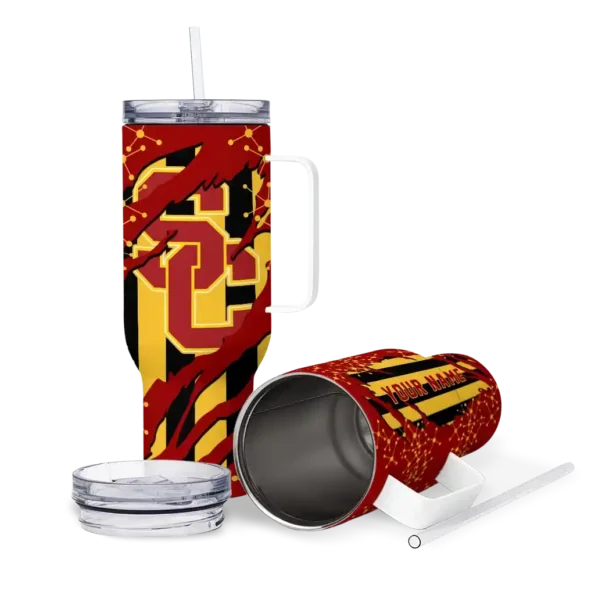 custom usc trojans claw cut red black curved tumbler high quality.webp