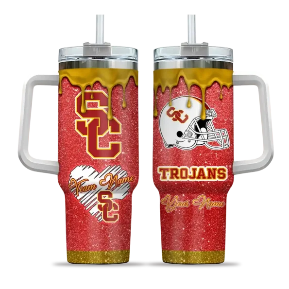 custom usc trojans heart helmet motif red curved tumbler best selling.webp