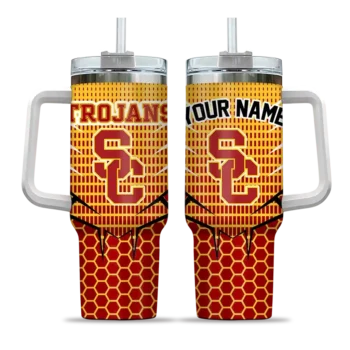 custom usc trojans hex texture red curved tumbler best selling.webp