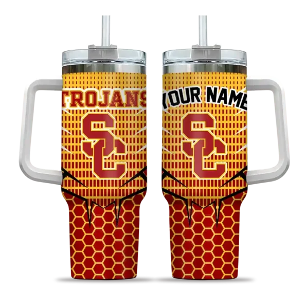custom usc trojans hex texture red curved tumbler best selling.webp