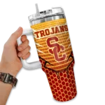 custom usc trojans hex texture red curved tumbler best selling.webp