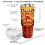 custom usc trojans hex texture red curved tumbler best selling.webp