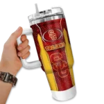 custom usc trojans hexagon armor red curved tumbler best selling.webp