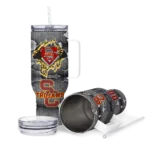 custom usc trojans superman shield red gray curved tumbler best selling.webp