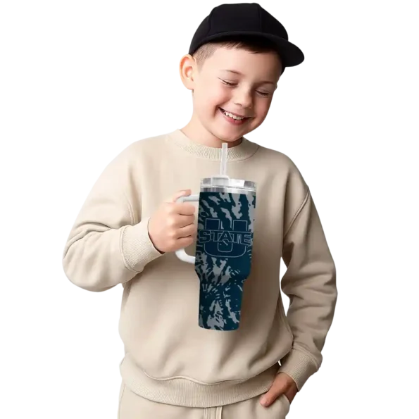 custom utah state aggies burst swirl navy curved tumbler latest model.webp
