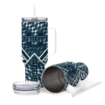 custom utah state aggies chevron angle navy curved tumbler best selling.webp