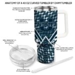 custom utah state aggies chevron angle navy curved tumbler best selling.webp