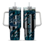 custom utah state aggies claw cut navy black curved tumbler best selling.webp
