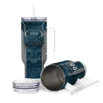 custom utah state aggies hexagon armor navy curved tumbler best selling.webp