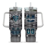 custom utah state aggies superman shield navy gray curved tumbler best selling.webp