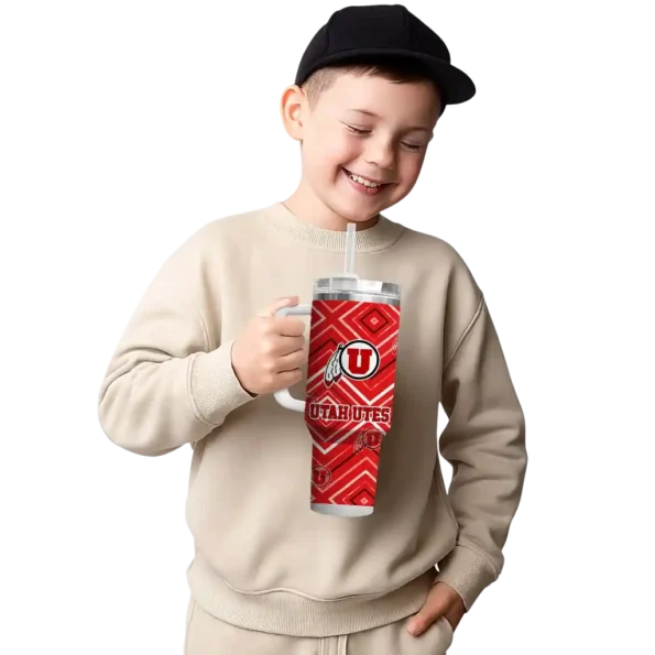 custom utah utes bold diamonds red curved tumbler latest model.webp