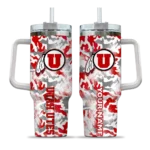 custom utah utes camo mashup red white curved tumbler best selling.webp