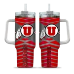 custom utah utes chevron layers red curved tumbler best selling.webp