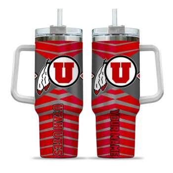 custom utah utes chevron layers red curved tumbler best selling.webp
