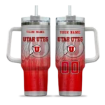 custom utah utes gradient dots red curved tumbler best selling.webp