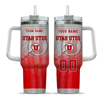 custom utah utes gradient dots red curved tumbler best selling.webp