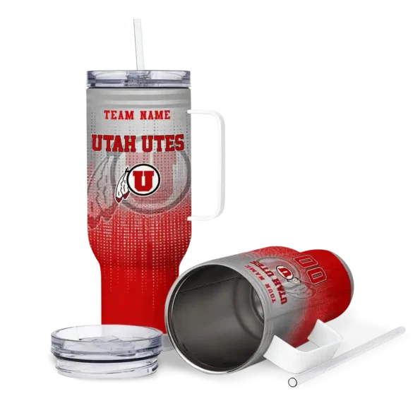 custom utah utes gradient dots red curved tumbler high quality.webp