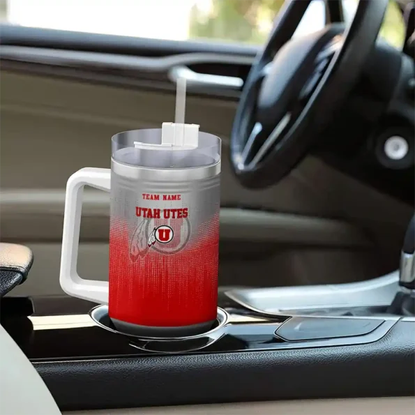 custom utah utes gradient dots red curved tumbler trendy.webp